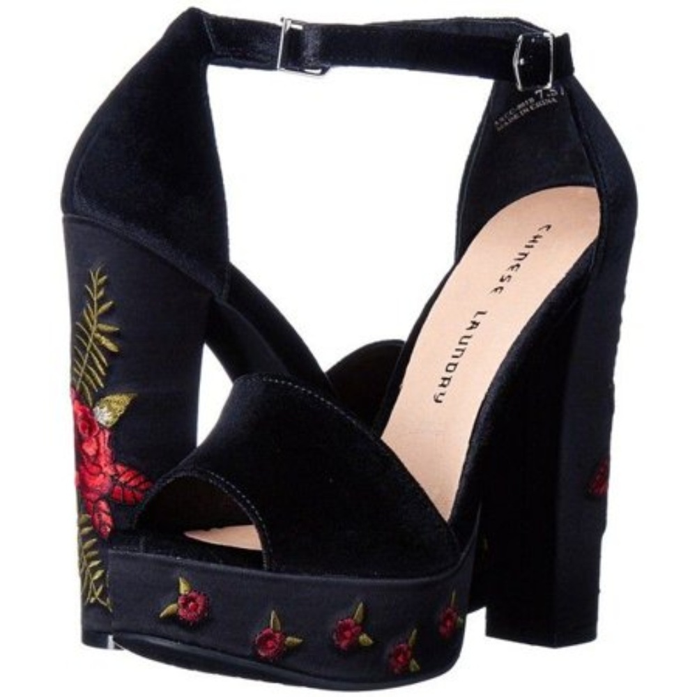 Chinese Laundry Ariana Velvet Black Platform